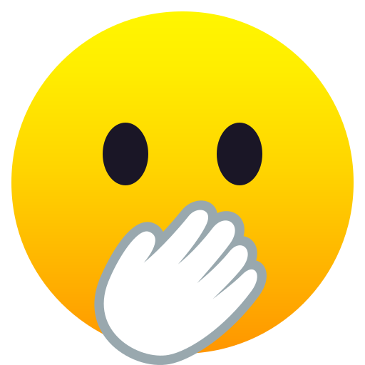 Face with Open Eyes and Hand Over Mouth, the previous design