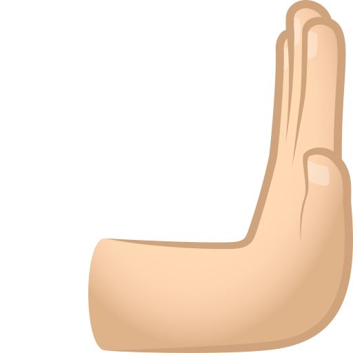 Rightwards Pushing Hand: Light Skin Tone, the design in this release