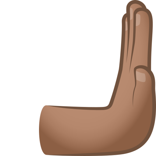 Rightwards Pushing Hand: Medium Skin Tone, the design in this release
