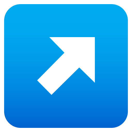 Up-Right Arrow as drawn by JoyPixels in 8.0