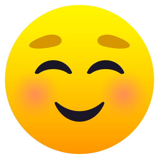 Smiling Face as drawn by JoyPixels in 8.0