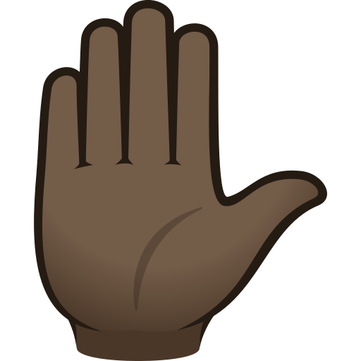 Raised Hand: Dark Skin Tone, the previous design