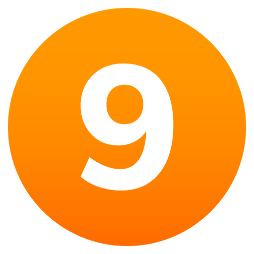Digit Nine as drawn by JoyPixels in 8.0