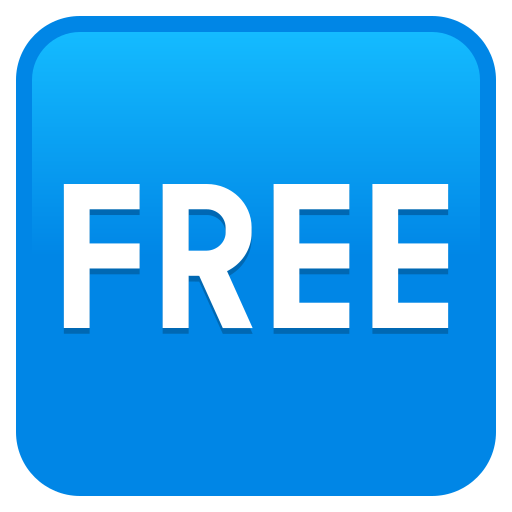 Pulsante FREE as drawn by JoyPixels in 9.0