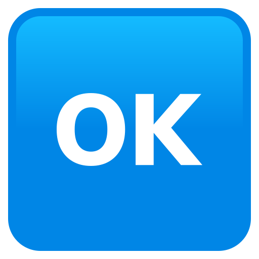 OK Button as drawn by JoyPixels in 9.0