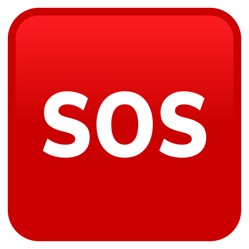 SOS Button as drawn by JoyPixels in 9.0