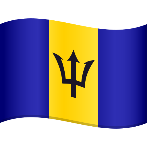 Flag: Barbados as drawn by JoyPixels in 9.0
