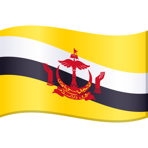 Flag: Brunei as drawn by JoyPixels in 9.0