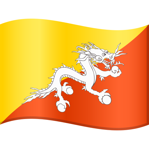 Flag: Bhutan as drawn by JoyPixels in 9.0