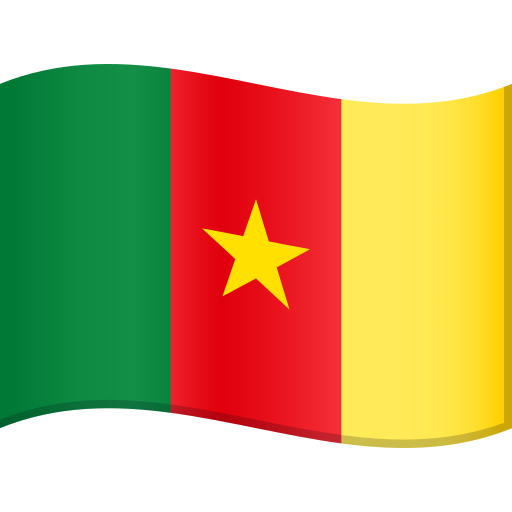Flag: Cameroon as drawn by JoyPixels in 9.0