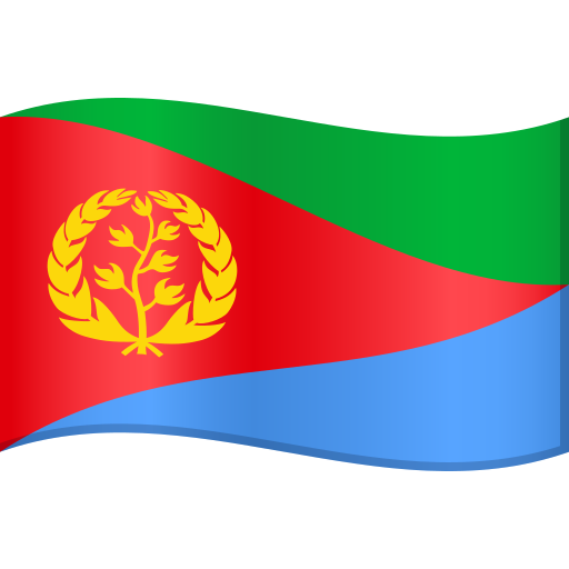 Flag: Eritrea as drawn by JoyPixels in 9.0