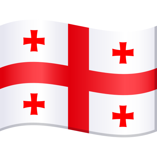 Flag: Georgia as drawn by JoyPixels in 9.0