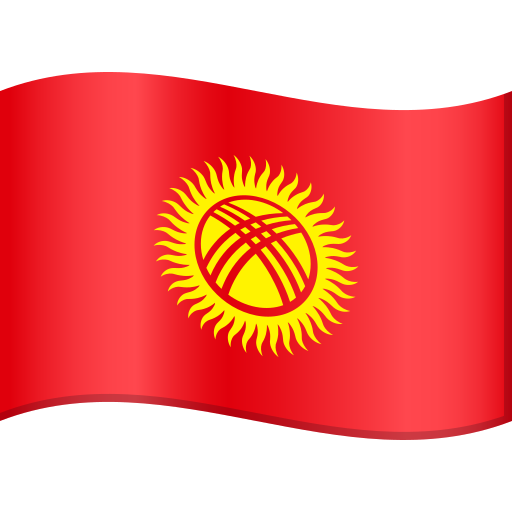 Flag: Kyrgyzstan as drawn by JoyPixels in 9.0