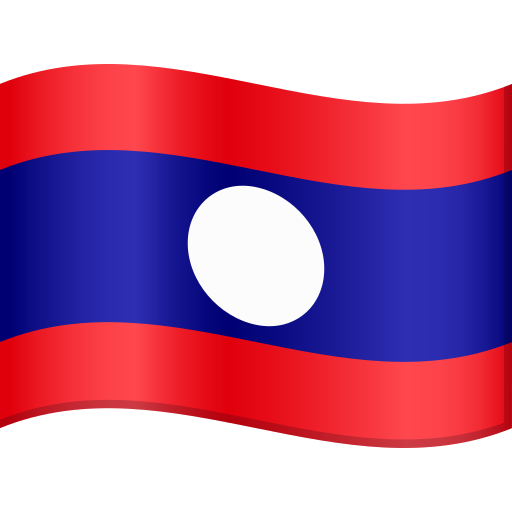 Flag: Laos as drawn by JoyPixels in 9.0