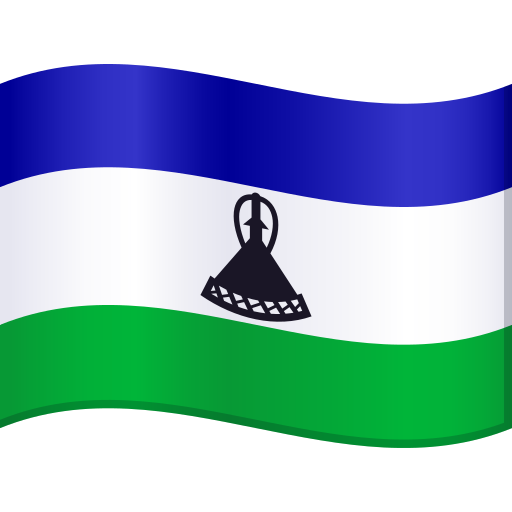 Flag: Lesotho as drawn by JoyPixels in 9.0