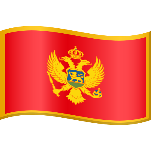 Flag: Montenegro as drawn by JoyPixels in 9.0