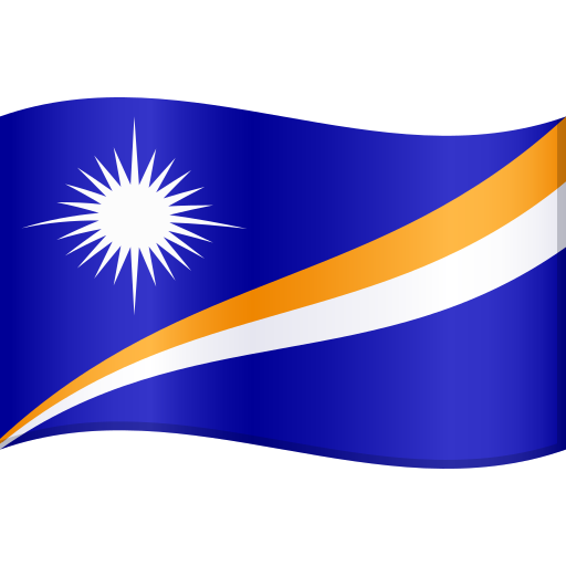 Flag: Marshall Islands as drawn by JoyPixels in 9.0