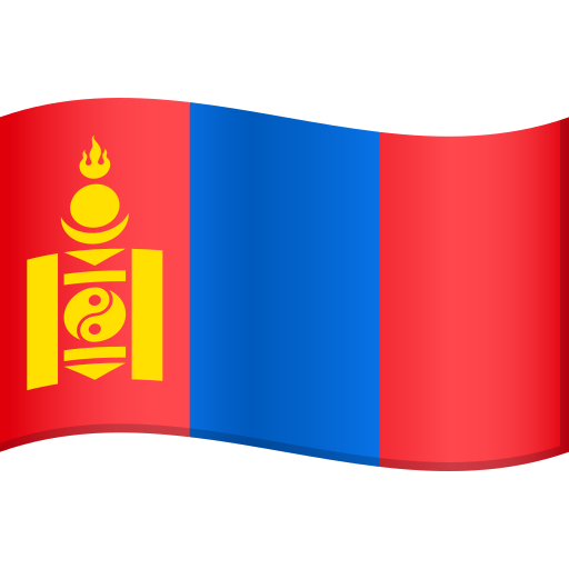 Flag: Mongolia as drawn by JoyPixels in 9.0