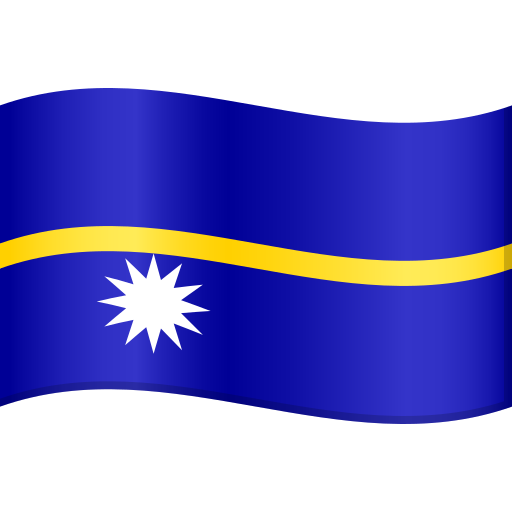 Flag: Nauru as drawn by JoyPixels in 9.0
