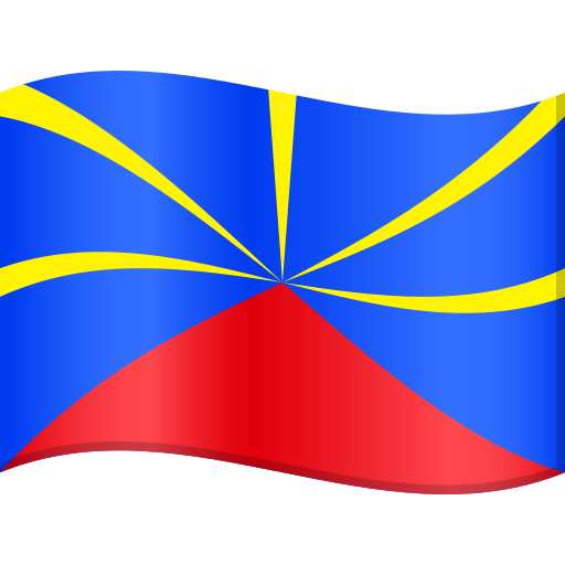 Flag: Réunion as drawn by JoyPixels in 9.0