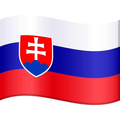 Flag: Slovakia as drawn by JoyPixels in 9.0