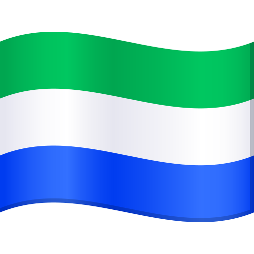Flag: Sierra Leone as drawn by JoyPixels in 9.0