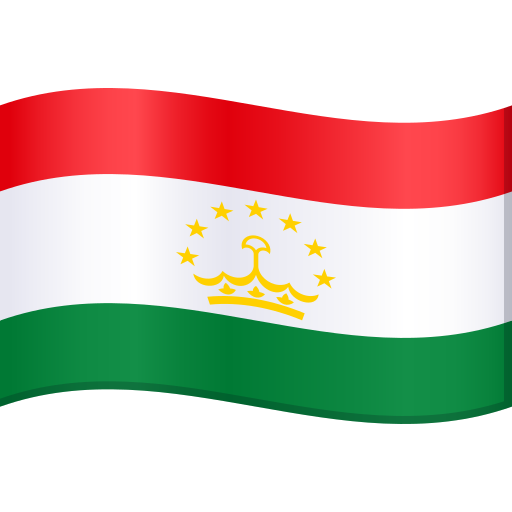 Flag: Tajikistan as drawn by JoyPixels in 9.0