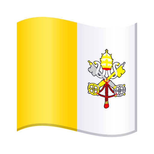 Flag: Vatican City as drawn by JoyPixels in 9.0