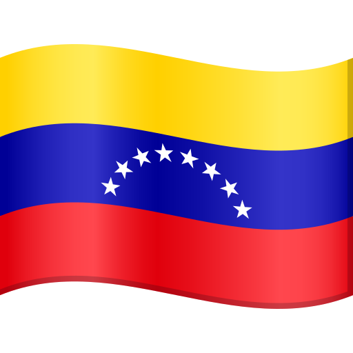 Flag: Venezuela as drawn by JoyPixels in 9.0