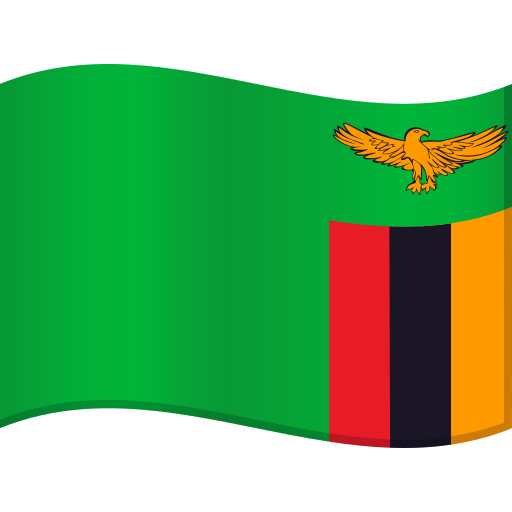 Flag: Zambia as drawn by JoyPixels in 9.0