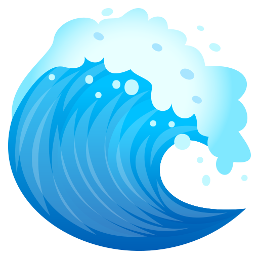 Water Wave as drawn by JoyPixels in 9.0