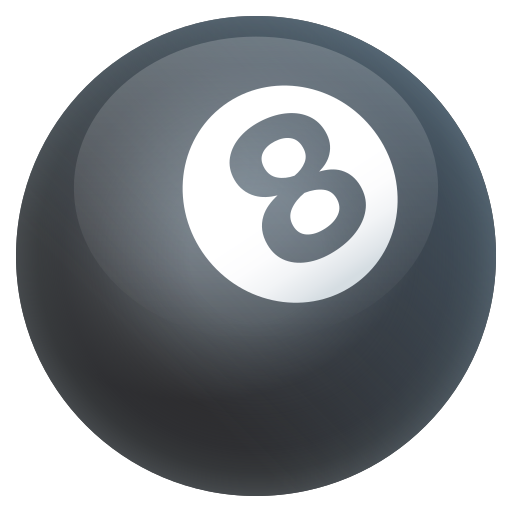 Pool 8 Ball as drawn by JoyPixels in 9.0