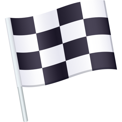 Chequered Flag as drawn by JoyPixels in 9.0