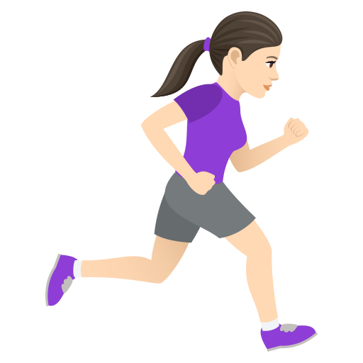 Woman Running Facing Right: Light Skin Tone, the design in this release