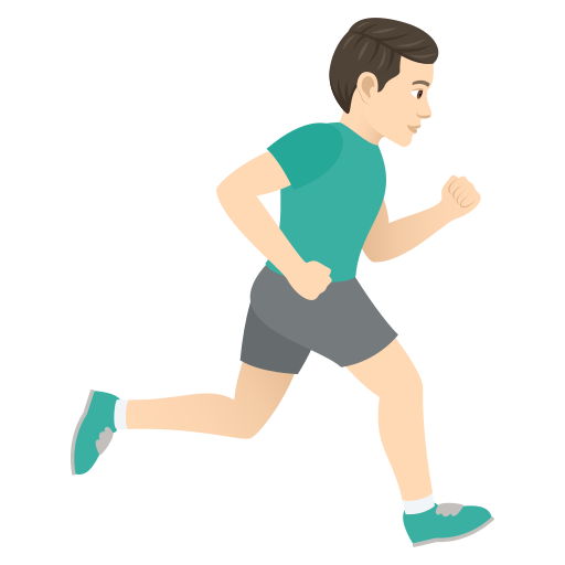 Man Running Facing Right: Light Skin Tone, the design in this release