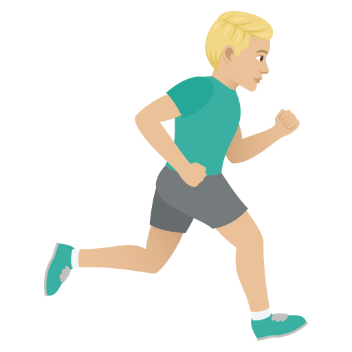 Man Running Facing Right: Medium-Light Skin Tone, the design in this release