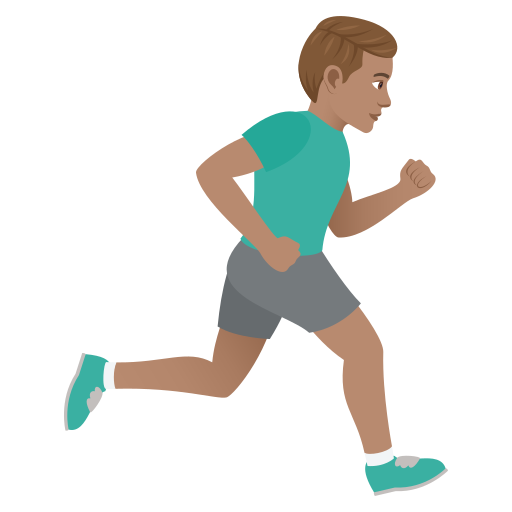 Man Running Facing Right: Medium Skin Tone, the design in this release