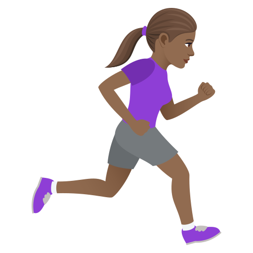 Woman Running Facing Right: Medium-Dark Skin Tone, the design in this release