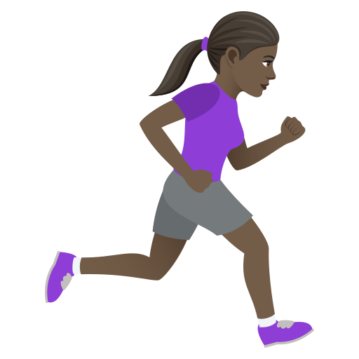 Woman Running Facing Right: Dark Skin Tone, the design in this release