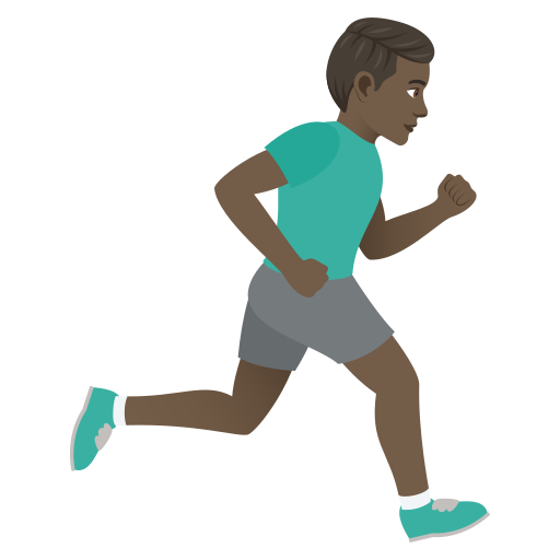 Man Running Facing Right: Dark Skin Tone, the design in this release