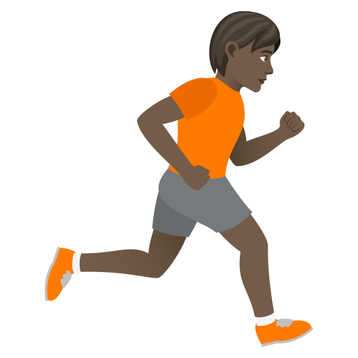Person Running Facing Right: Dark Skin Tone, the design in this release