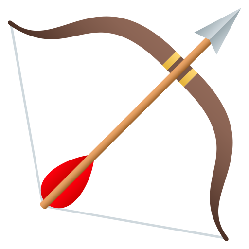 Bow and Arrow as drawn by JoyPixels in 9.0