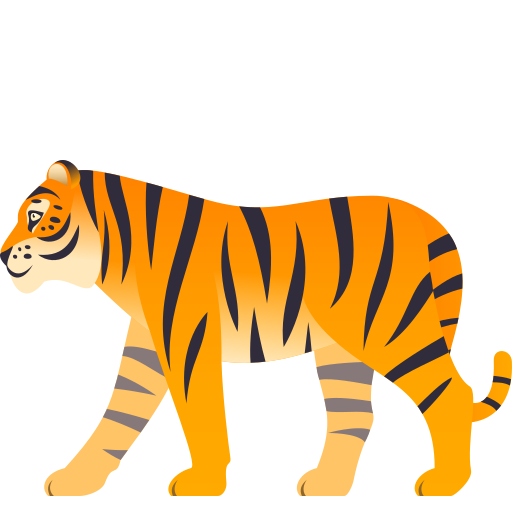 Tiger as drawn by JoyPixels in 9.0
