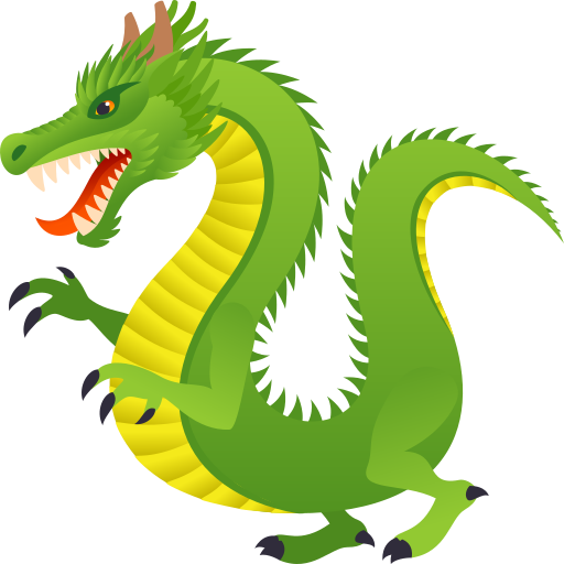 Dragon as drawn by JoyPixels in 9.0
