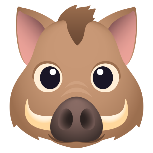 Boar as drawn by JoyPixels in 9.0