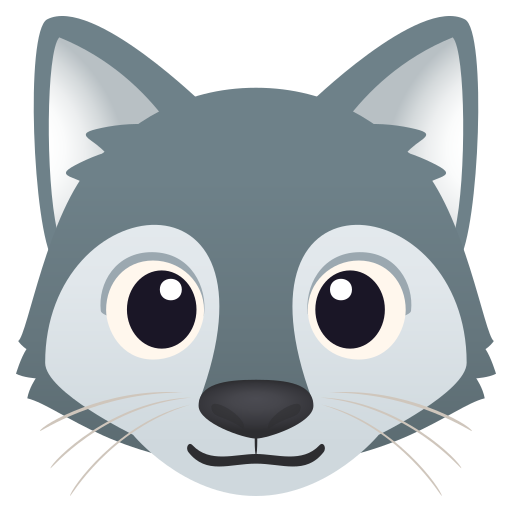 オオカミの顔 as drawn by JoyPixels in 9.0