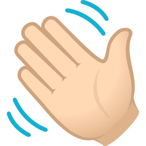 Waving Hand: Light Skin Tone, the design in this release