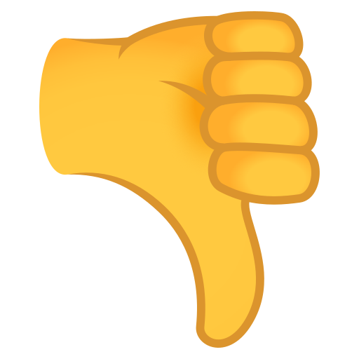 Thumbs Down as drawn by JoyPixels in 9.0