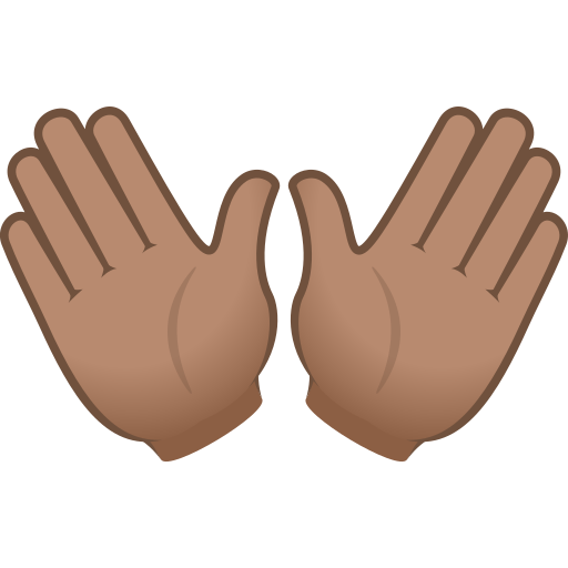 Open Hands: Medium Skin Tone as drawn by JoyPixels in 9.0