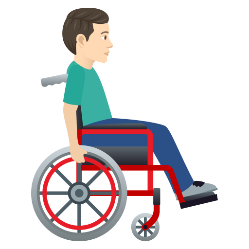 Man in Manual Wheelchair Facing Right: Light Skin Tone, the design in this release